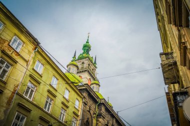 Muhteşem kış Lviv mimarisi ve sokakları