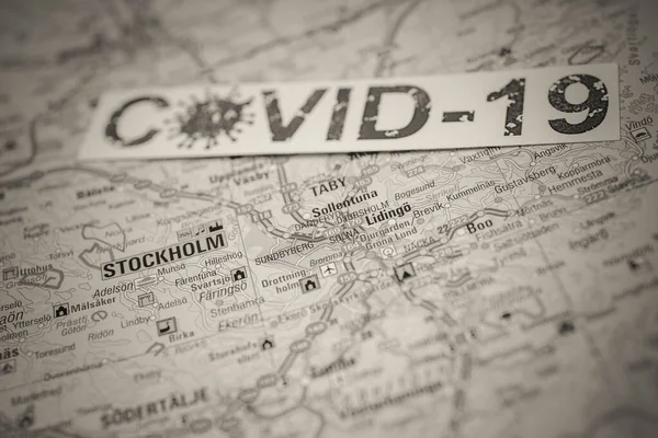 斯德哥尔摩Coronavirus Covid 19检疫背景 — 图库照片