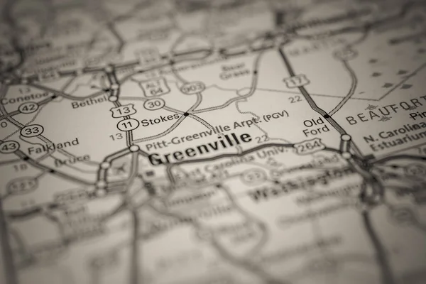 Greenville Mapa Fondo — Foto de Stock