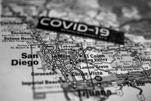 San Diego Coronavirus Covid Quarantine Background — Stock Photo, Image