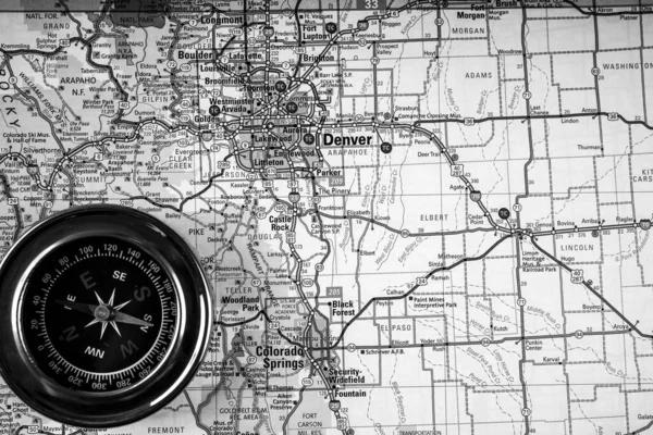 Denver Usa Map Travels Background — стокове фото