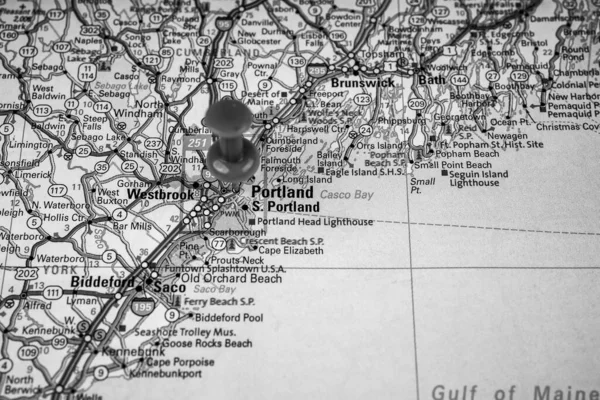 Portland Usa Seyahat Haritasında — Stok fotoğraf