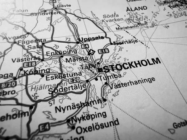 유럽의 지도에 나오는 스톡홀름 — 스톡 사진