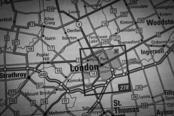 Лондон Карте Сша — стоковое фото