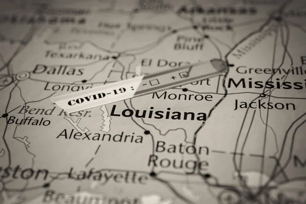 Louisiana Estado Covid Quarentena Fundo — Fotografia de Stock