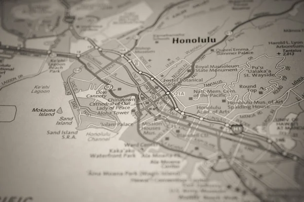 Honolulu Usa Resekarta Bakgrund — Stockfoto