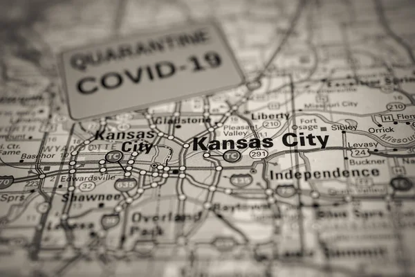 Kansas City Coronavirus Covid Quarantine Background — 스톡 사진