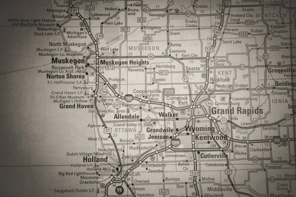 Grand Rapids Mapa Usa Tło Podróży — Zdjęcie stockowe