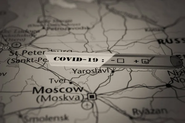 Russland Coronavirus Covid Quarantäne Hintergrund — Stockfoto