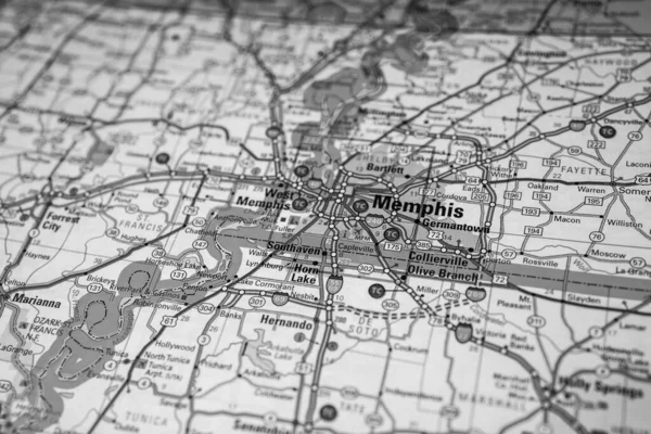 Memphis on USA map background