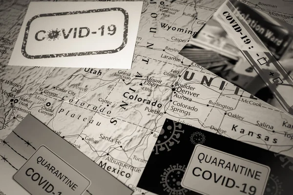 Usa Coronavirus Covid Quarantine Background — Stock Photo, Image
