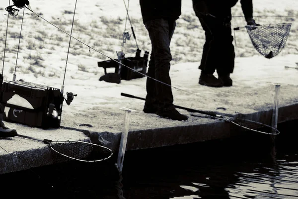Forellenangeln Auf Dem See Freizeitfischerei — Stockfoto