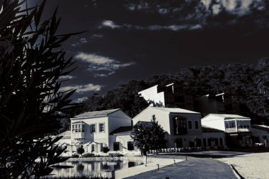 Deniz kenarındaki güzel resort peyzaj
