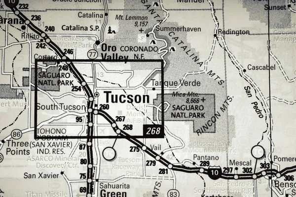 图森Usa地图旅行背景 — 图库照片