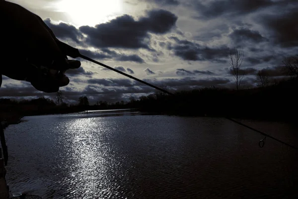 Pesca Riposo Campagna Contesto Sul Tema Della Ricreazione — Foto Stock