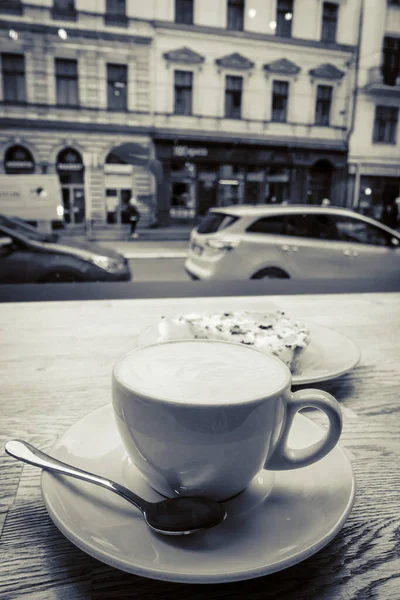 Fine breakfast in Prague, coffee and cake