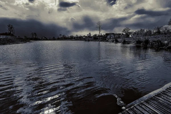 Fiske Vila Landet Bakgrund Temat Rekreation — Stockfoto