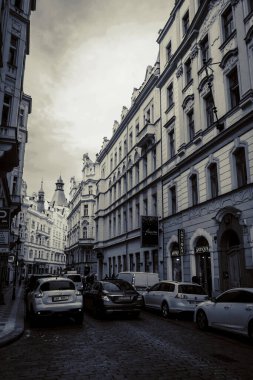 Güz Prag 'ın güzel sokakları ve mimarisi