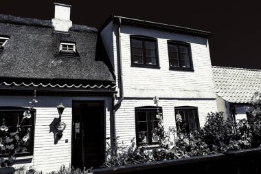 Resimli bir köyde güzel bir Danimarka mimarisi