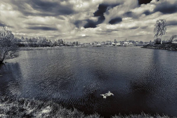 Pêche Repos Rural Contexte Sur Thème Des Loisirs — Photo