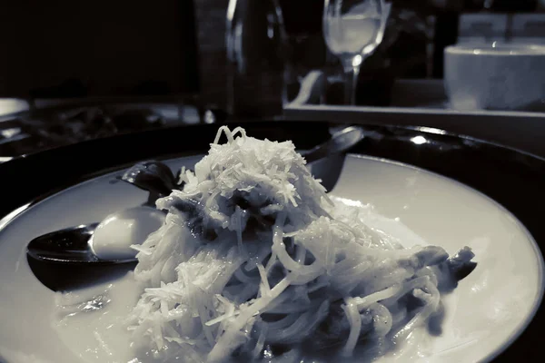 Pasta Carbonara Plate — Stock Photo, Image