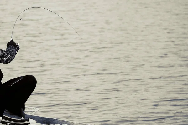 Truite Pêche Fond Sombre — Photo