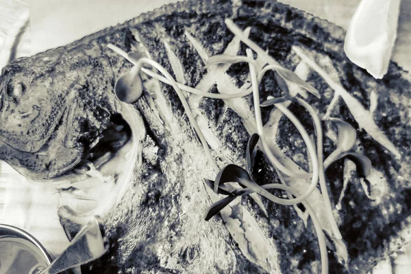 Platija Horno Sobre Fondo Comida Mesa — Foto de Stock