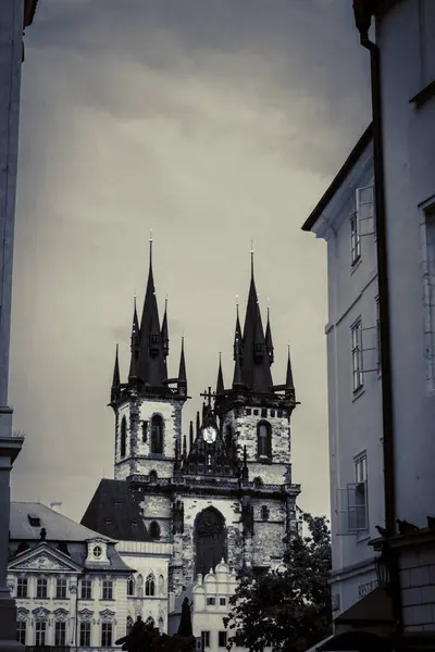 Прекрасні Вулиці Архітектура Осінньої Праги — стокове фото