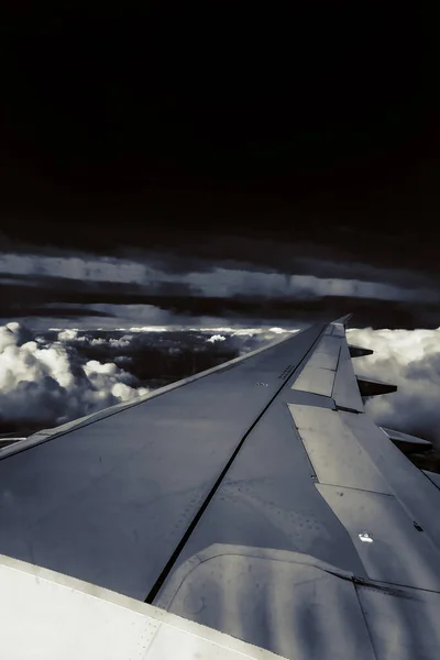 Vista Desde Ventana Del Avión Ala —  Fotos de Stock