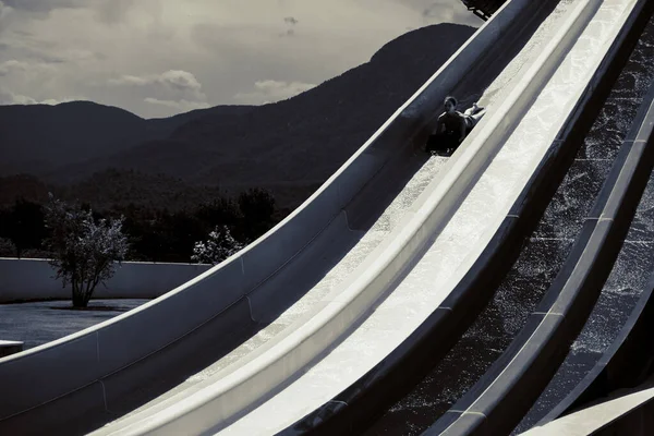 Riding Water Slides Water Park — Stock Photo, Image