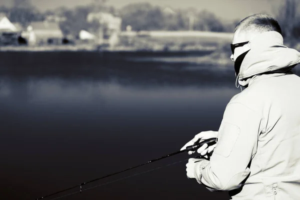 Buona Cattura Pesca Nel Lago — Foto Stock