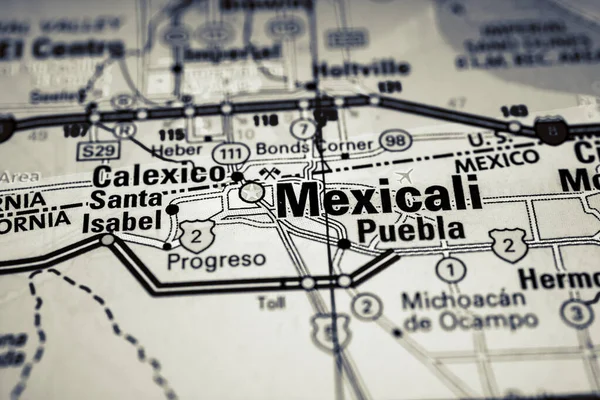 Mexicali Pozadí Mapy — Stock fotografie