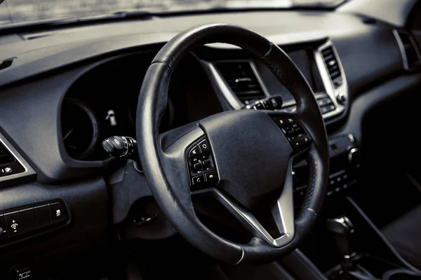 Interior Coche Moderno Antecedentes Sobre Tema Los Coches — Foto de Stock