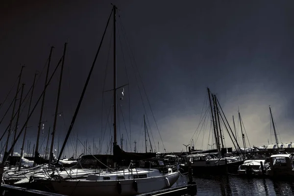 Piękny Duński Port Jachtami — Zdjęcie stockowe