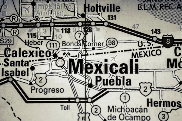 Mexicali Map Background — Stock Photo, Image