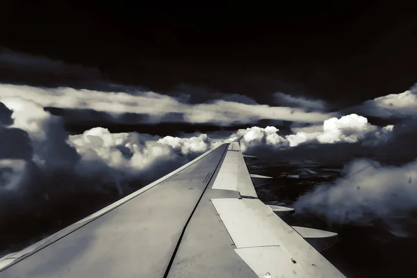 Vista Desde Ventana Del Avión Ala —  Fotos de Stock