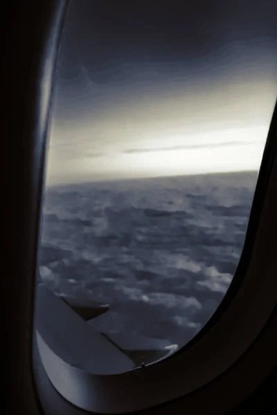 Vista Janela Pórtico Avião Céu — Fotografia de Stock