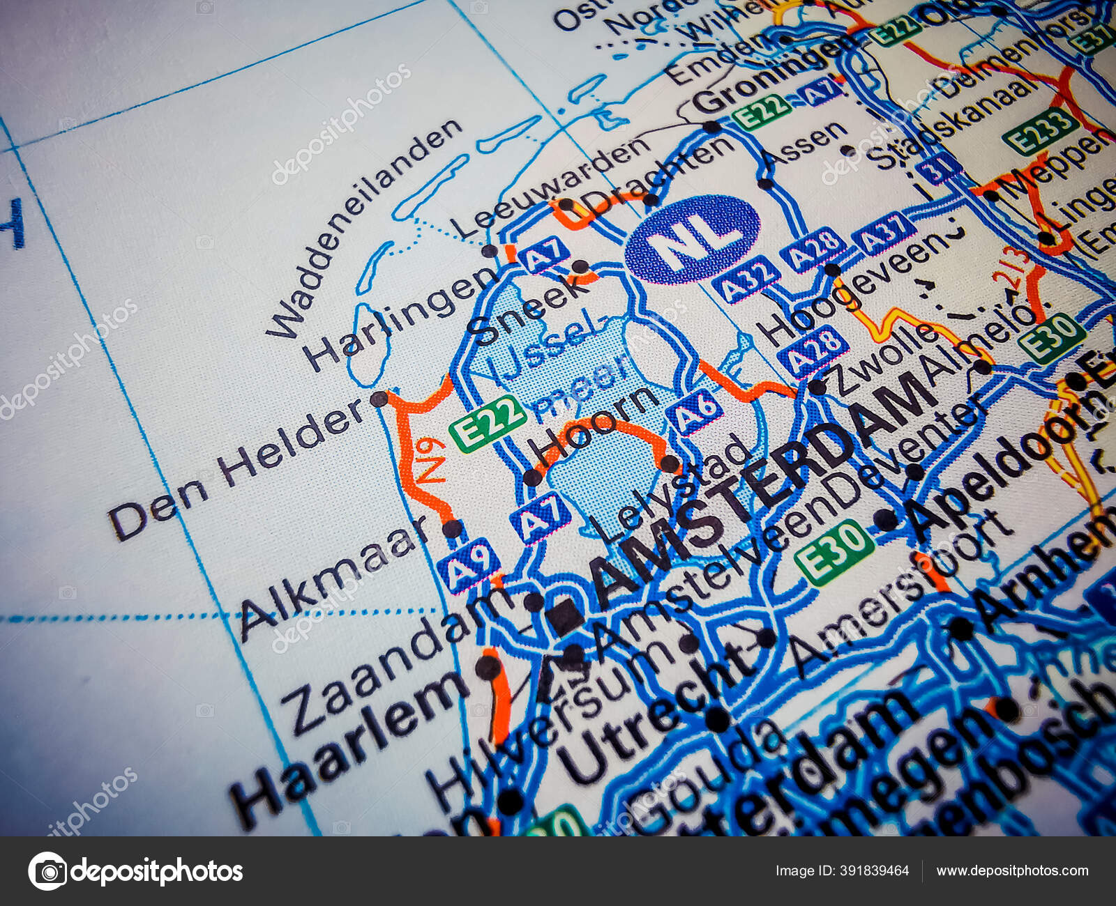 Amsterdam Road Map Europe Stock Photo C llm