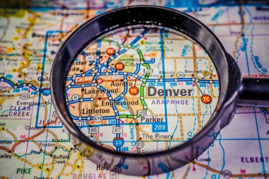 Denver Usa harita seyahat arkaplanı