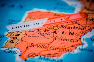 İspanya haritası Coronavirus Covid-19 Karantina