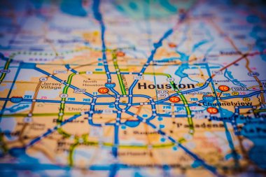 Houston on USA map background clipart