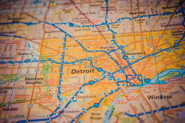 Detroit USA travel map background