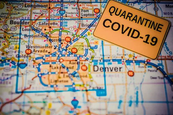 Denver Coronavirus Covid Quarentena Fundo — Fotografia de Stock