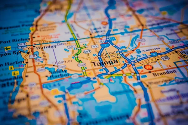 Tampa Pozadí Mapy Usa — Stock fotografie