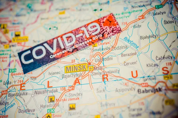 Minsk Coronavirus Covid Karantän Bakgrund — Stockfoto