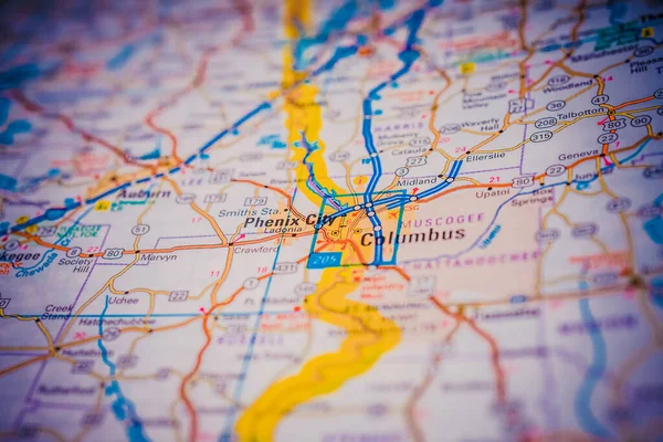 Columbus Pozadí Mapy Usa — Stock fotografie