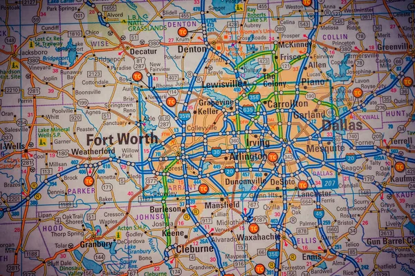 Dallas Usa Map Travel Background — Stock Photo, Image