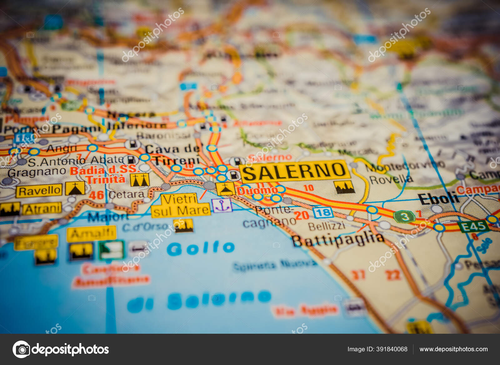 Salerno Italy Travel Map Stock Photo by ©aallm 391840068