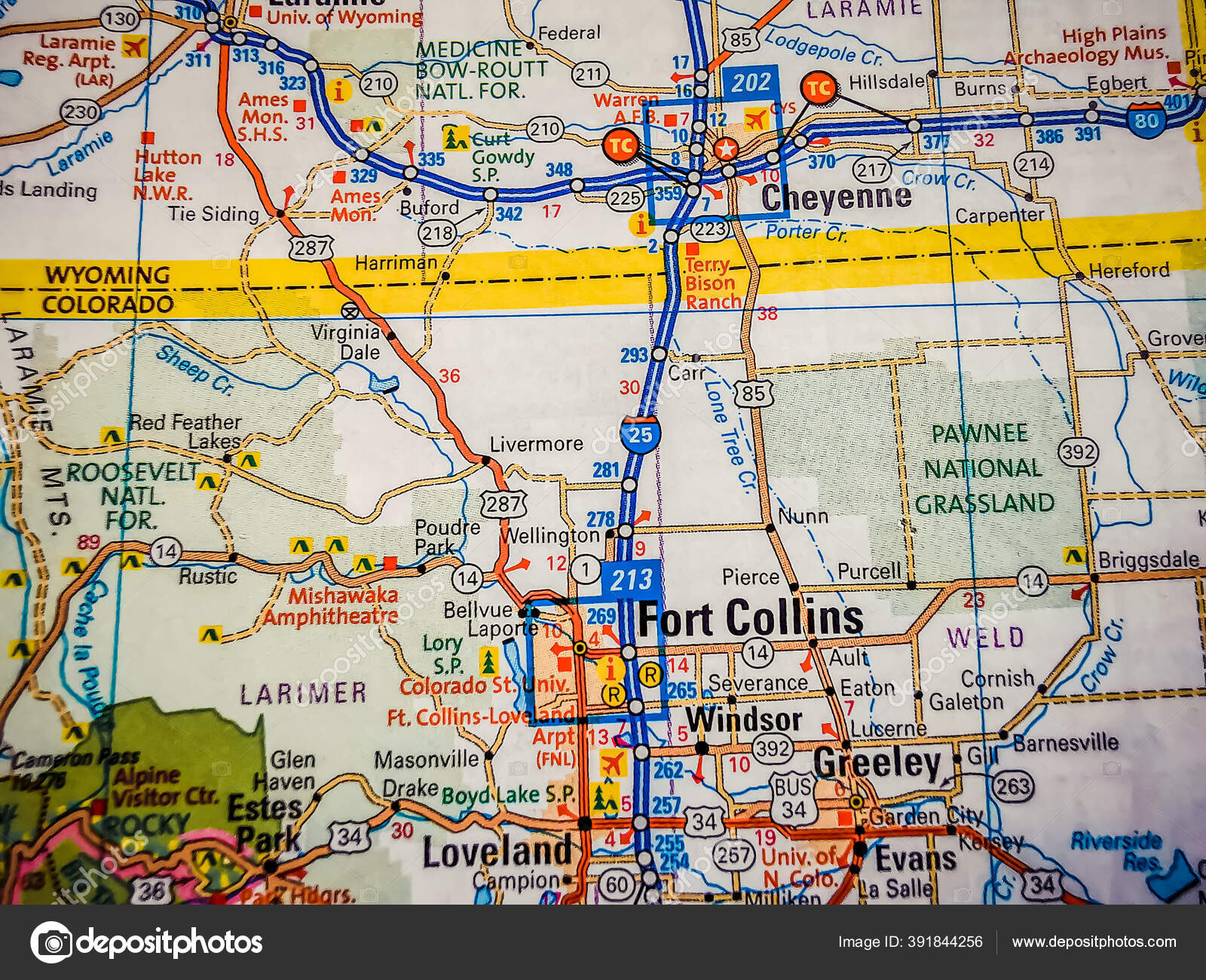 Fort Collins Usa Map Background Stock Photo by ©aallm 391844256