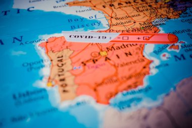 İspanya haritası Coronavirus Covid-19 Karantina